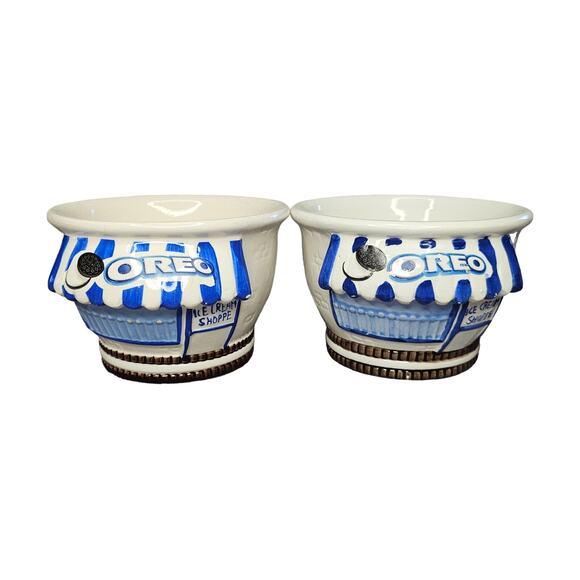 Set of 2 OREO Cookie Ice Cream Shop Bowl VINTAGE - Picture 2 of 9